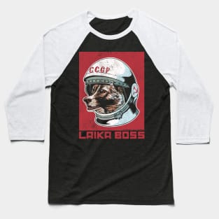 Laika Boss Cosmonaut Space Dog Baseball T-Shirt